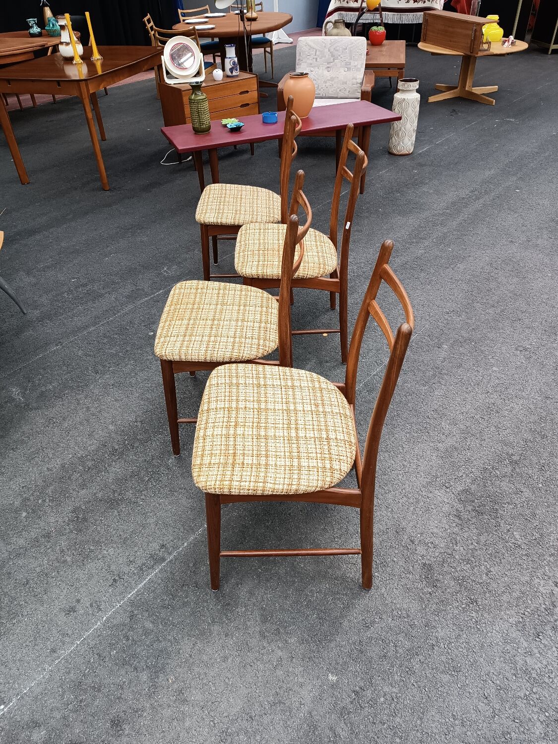 Four Scandinavian teak chairs in the 60s