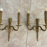 Lot de 2 appliques murales style Louis XV en bronze dorée