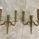 Lot de 2 appliques murales style Louis XV en bronze dorée