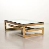 Belgo-Chrom Architectural G-Table 23-Carat Goldplated with Glass Tops 1970s