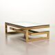 Belgo-Chrom Architectural G-Table 23-Carat Goldplated with Glass Tops 1970s