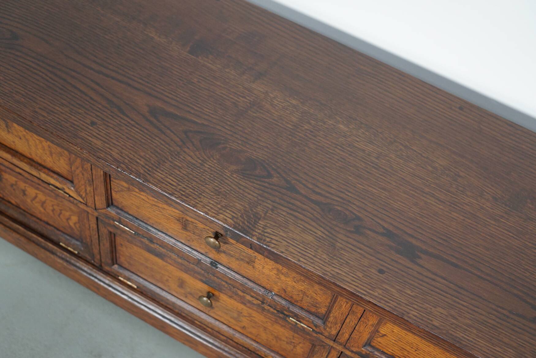 Antique French Oak Apothecary / Filing Cabinet Folding Doors, Early 20th Ce