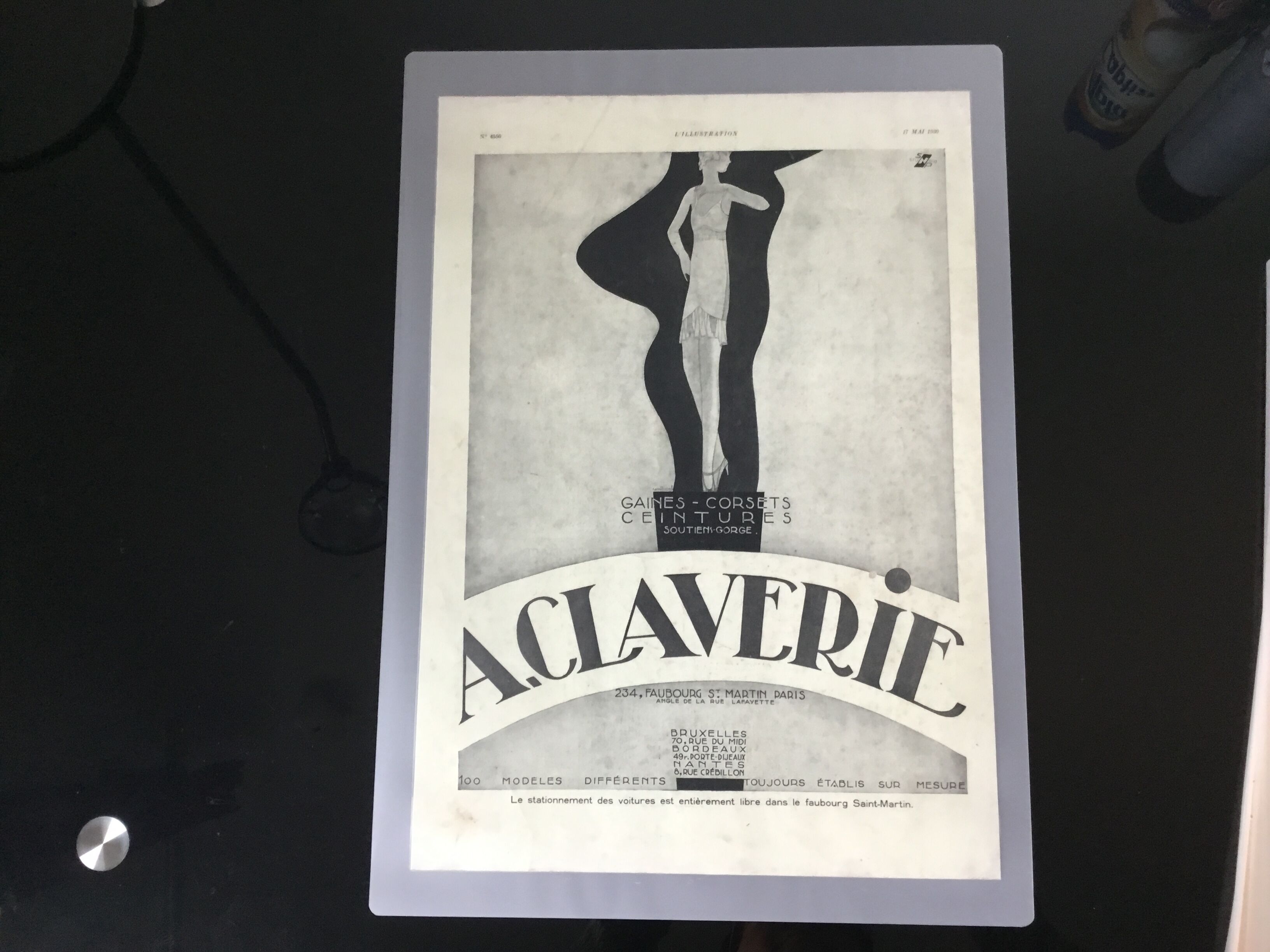 Vintage advertising to frame lingerie claverie