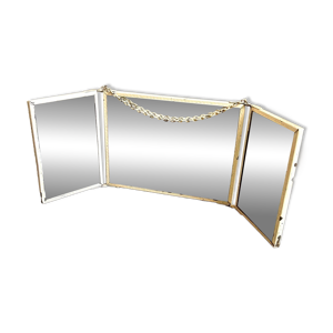 miroir triptyque en métal