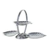 Three-tier metal cake stand, Italian design, 1970s, made in Italy