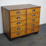 Apothecary cabinet or bank of drawers in oak and German pine mid-twentieth century