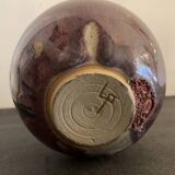 Vase soliflore français Lucette Pillet en grès rouge sang de boeuf, 1980