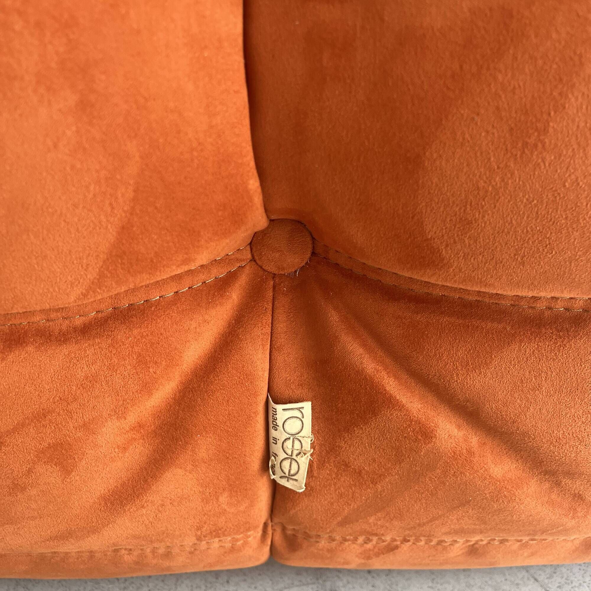 Orange Togo armchair by Michel Ducaroy for Ligne Roset, 1973.