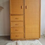 Armoire en rotin vintage