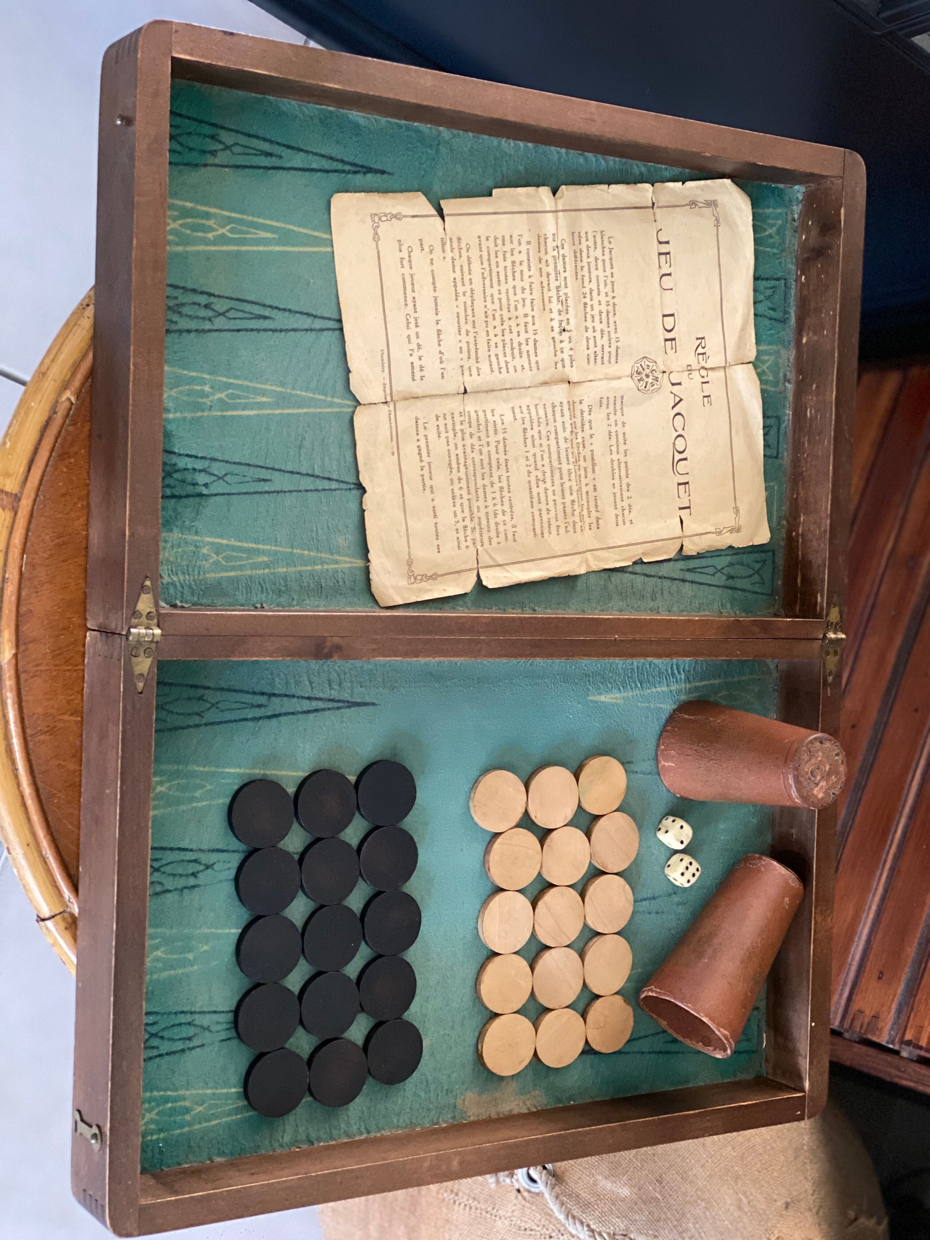 Old backgammon game