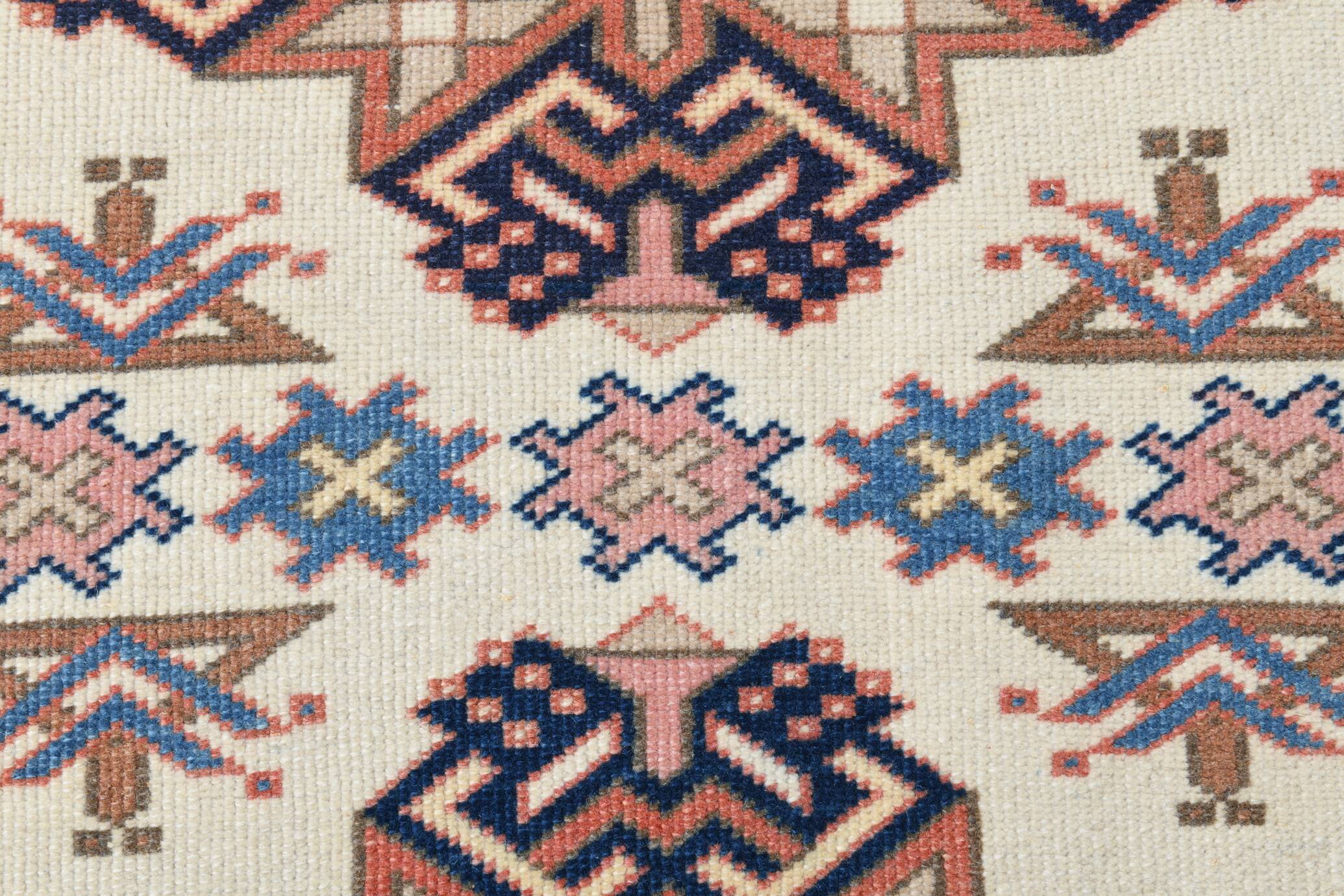 3x10 Navy Blue & Cream Persian Runner Rug, 98x321Cm