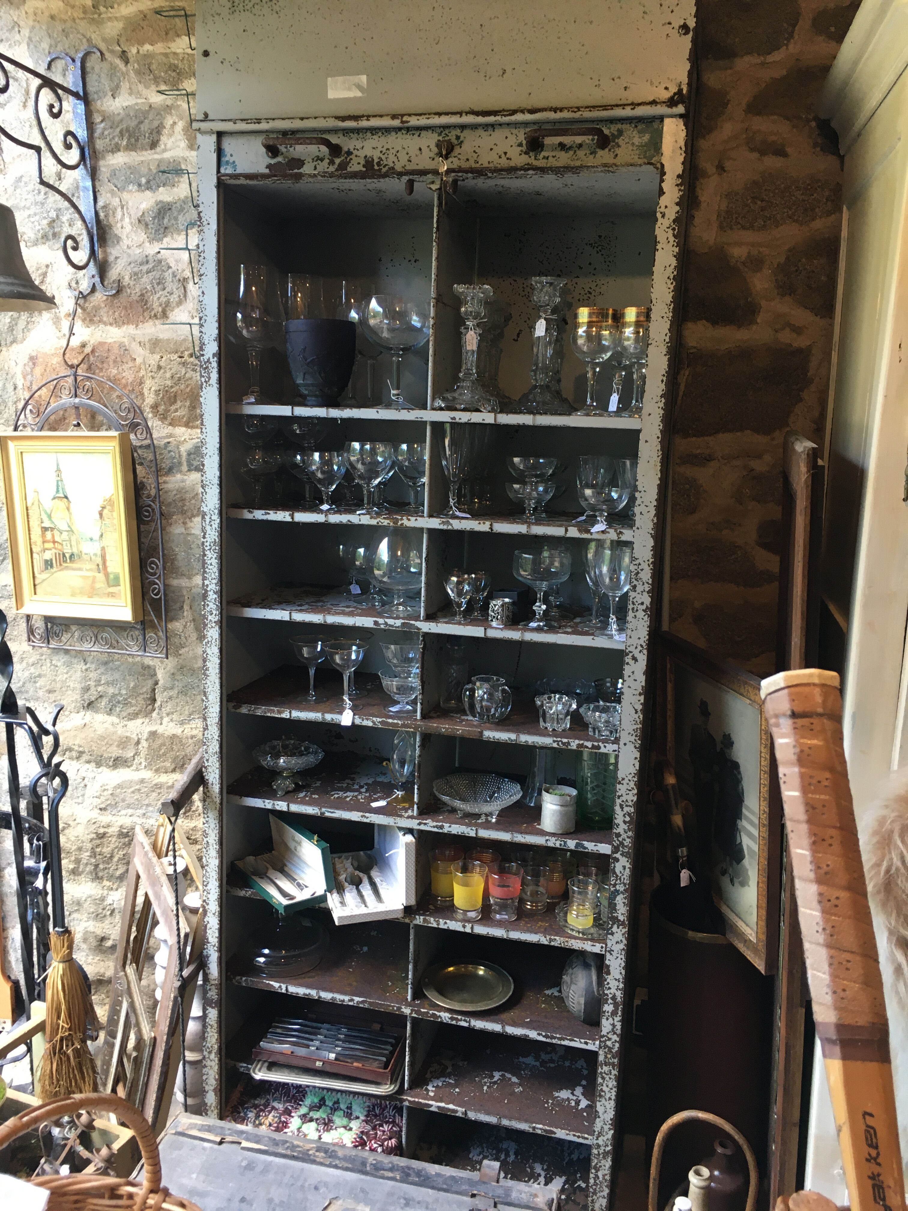 Industrial cabinet with sliding curtain