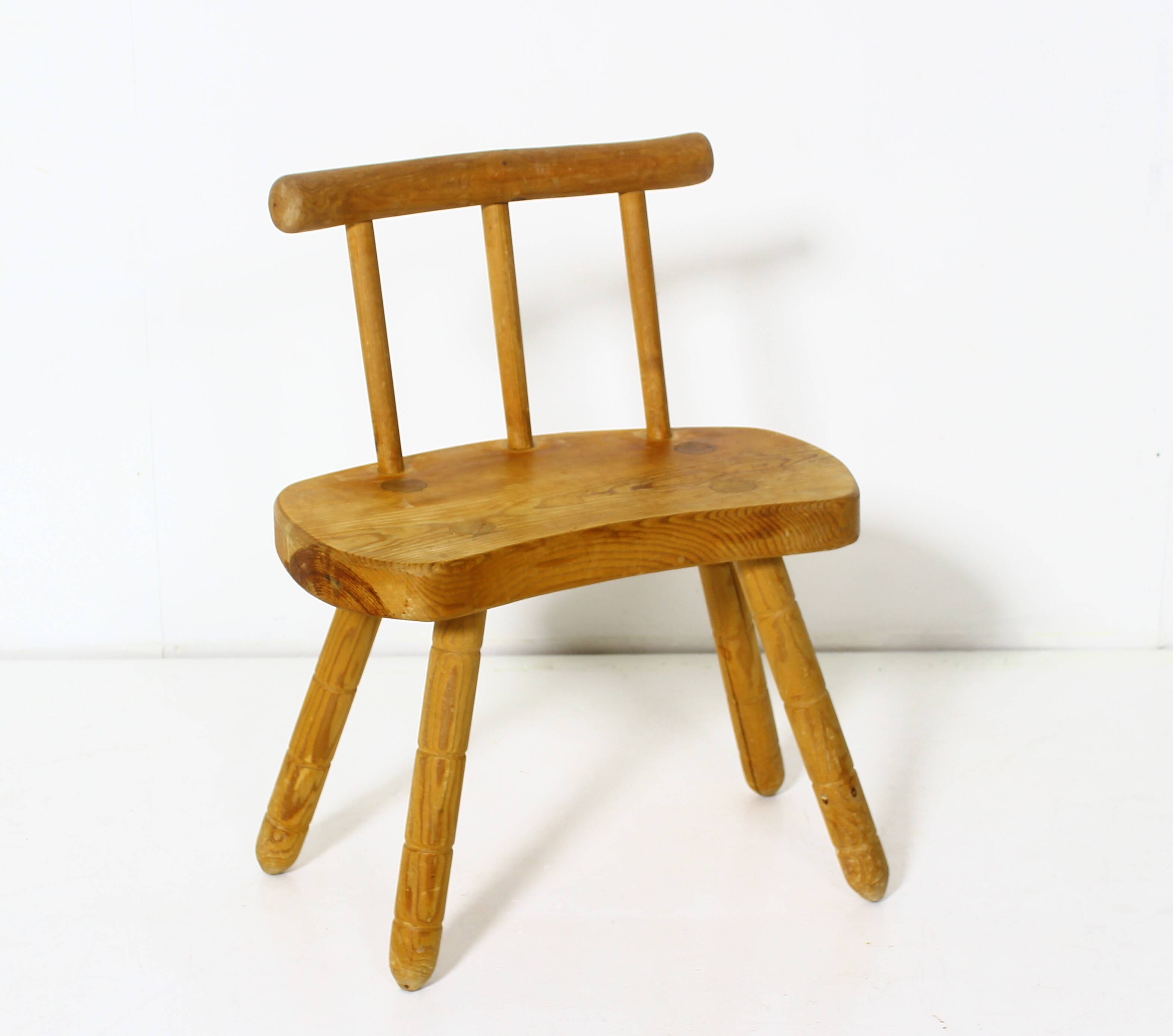 Tabouret suédois en pin 1975