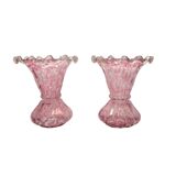 Set Of 2 Pink Art Nouveau Clichy Vases, early 1900s