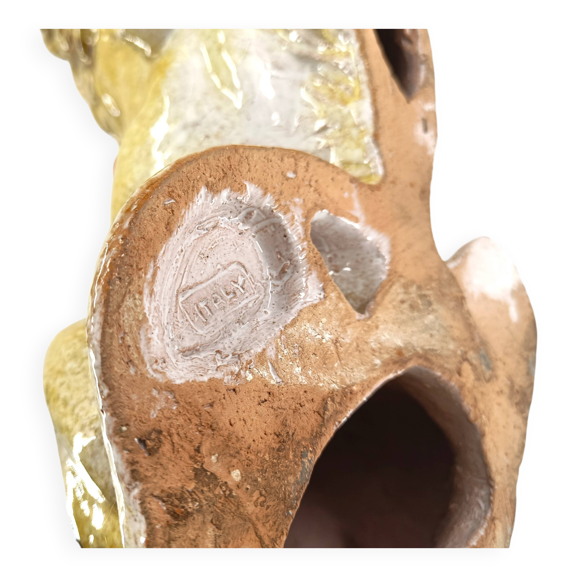 Italian Glazed Terracotta Lion sculpture, 1960s