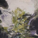 Zao wou-ki: abstract mountain landscape - original lithograph