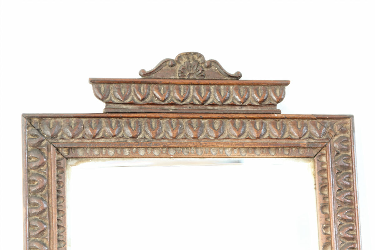 Carved wood mirror, folk art
