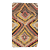 Tapis Kilim tribal vintage orange et marron 5x8, 149x253 cm