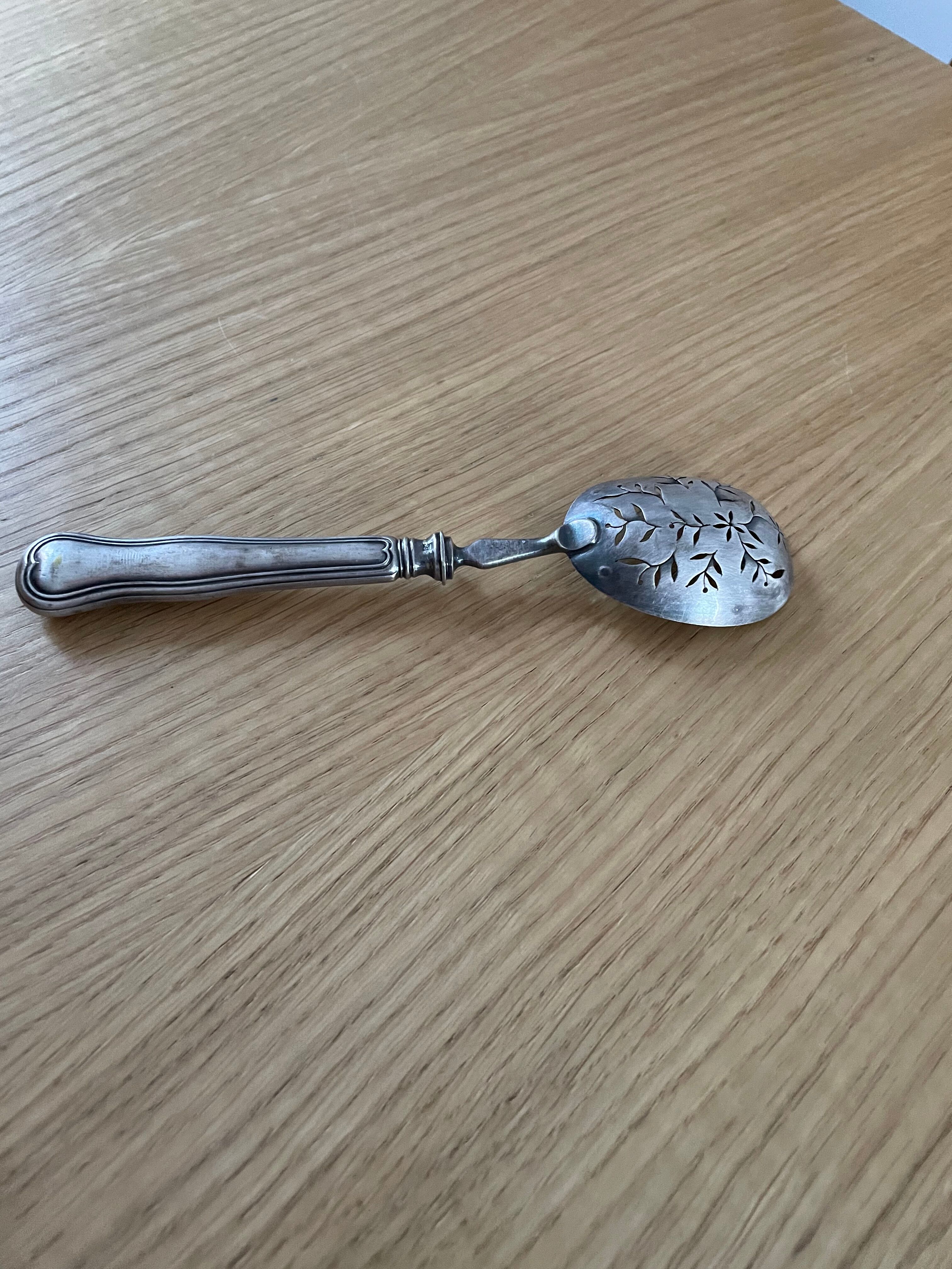 Silver metal absinthe spoon