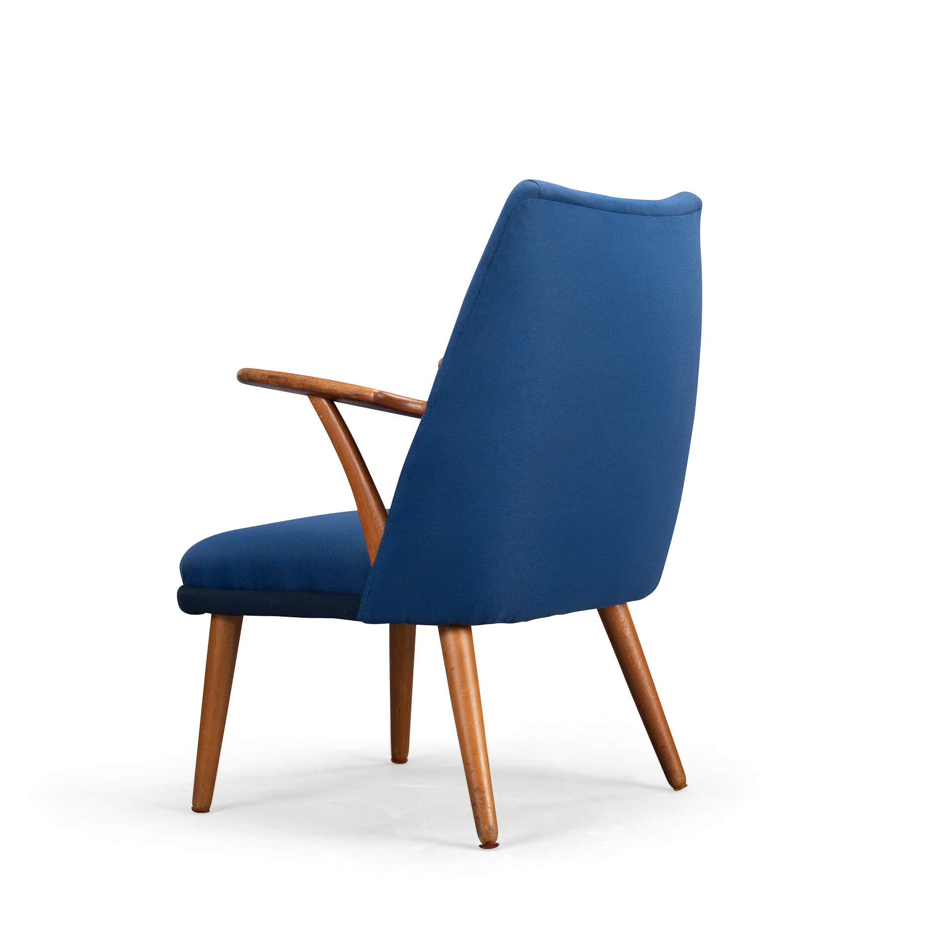 Danish Midcentury Reupholstered Blue Cocktail Chair, 1960s