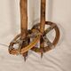 Old wooden and rattan ski poles