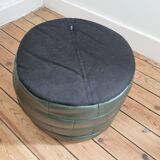 Pouf cuir vert bouteille