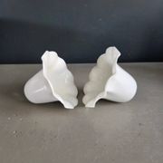 Paire d'abat-jour tulipe en porcelaine