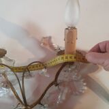 Paire d'applique doré avec pampilles en verre vintage
