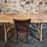 Table de toilette ou bureau d'écriture français ancien en châtaignier et peuplier, vers 1900