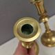 A set of vintage brass candlesticks. Denmark 1960-70s.