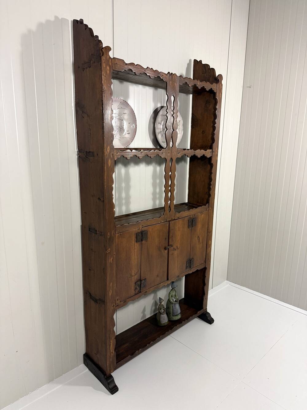 Antique rustic wall unit plate cabinet 1900
