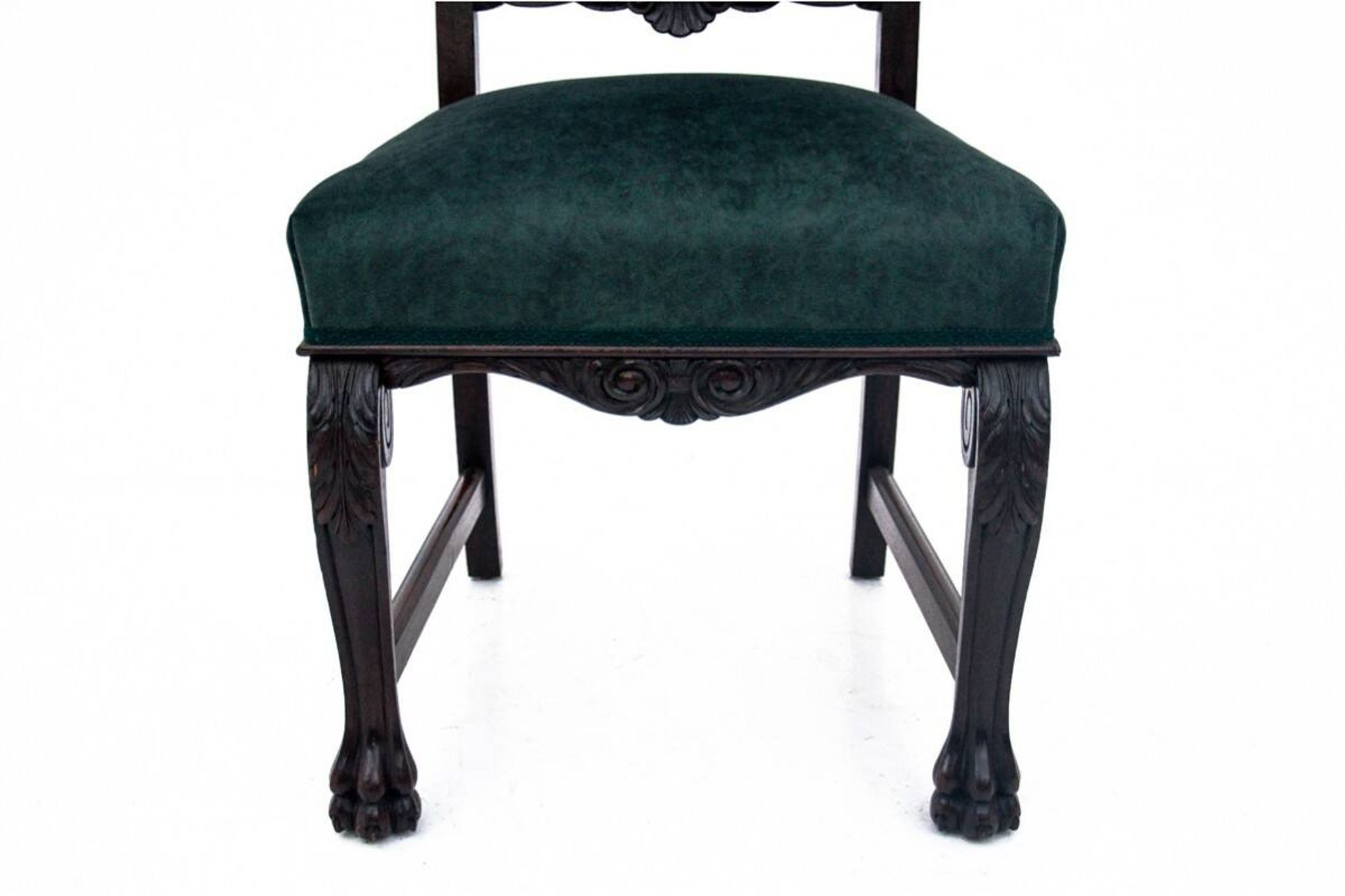 A pair of antique chairs on lion's paws, Western Europe, circa 1920.