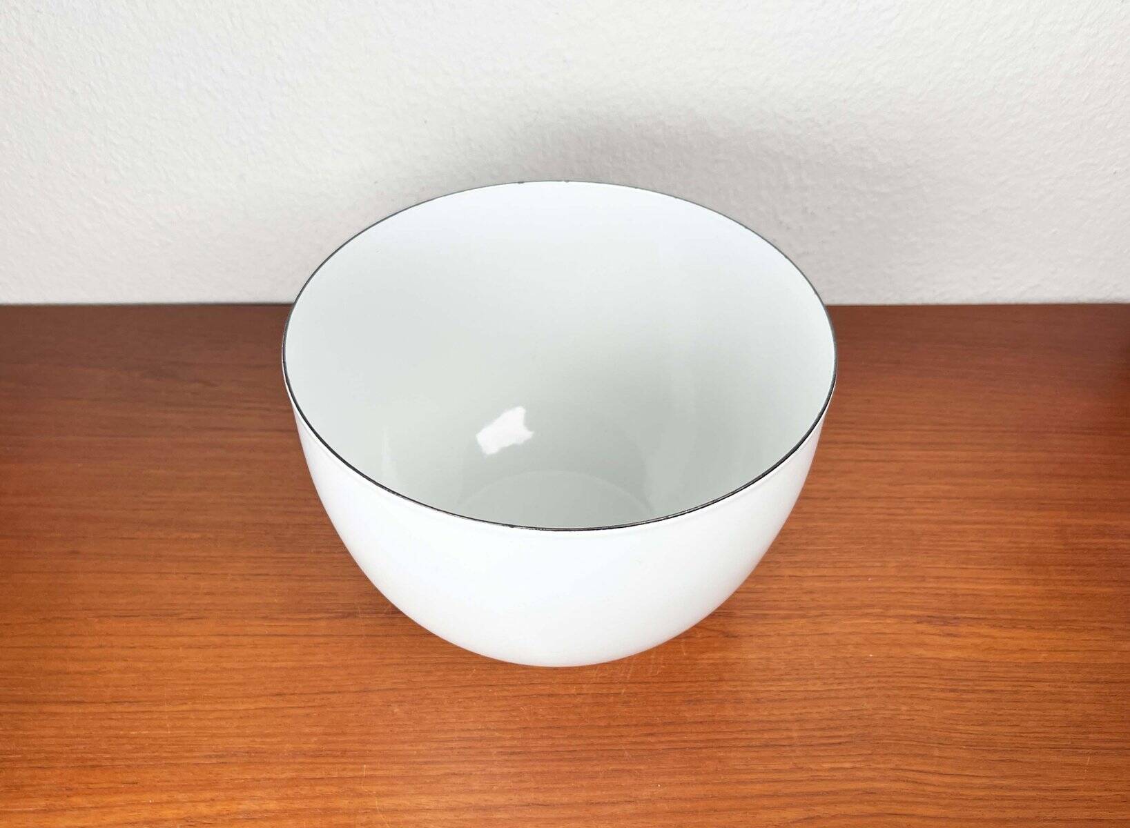 Mid-Century Modern Danish Large White Enamel Bowl, 1960s
