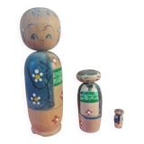Kokeshi style of Russian dolls