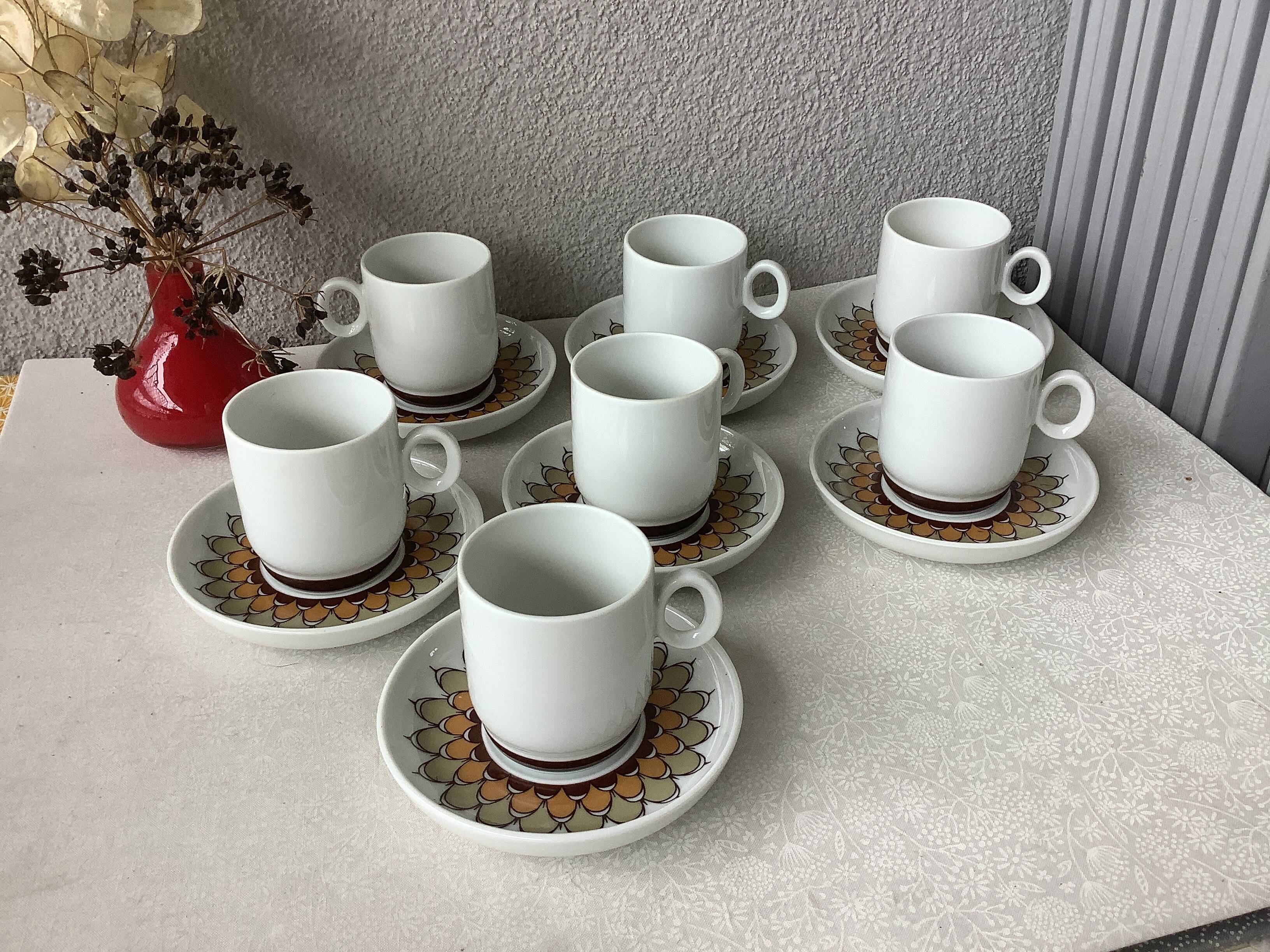 Thomas Kiruna Artichoke Coffee Cups by Hertha Bengtson - 7 cups