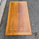 English wood coffee table with leather shelves