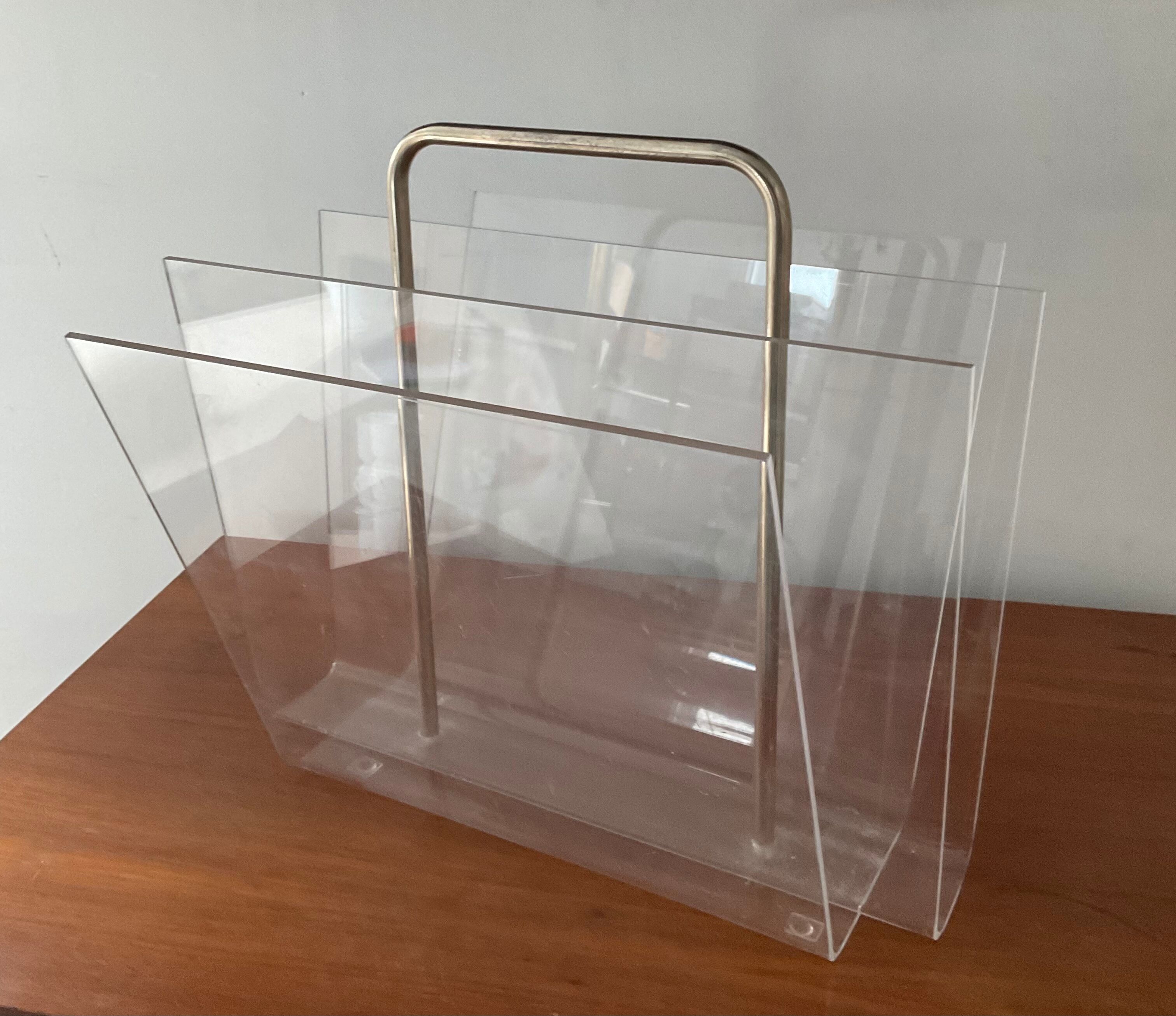 Vintage Plexiglas magazine holders from the 70s and 80s