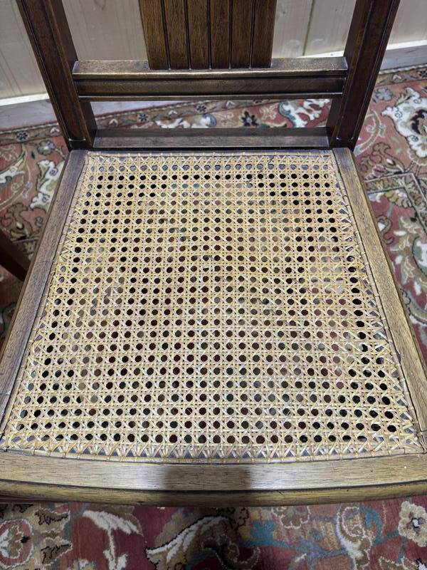 Série de 4 chaises art déco cannées