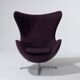 PURPLE EGG ARMCHAIR, ARNE JACOBSEN, 1960s