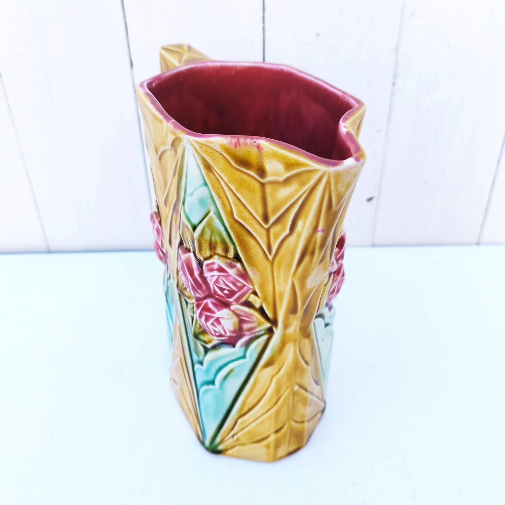 Vintage Onnaing slip rose pitcher