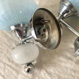 Pair of vintage glass tulip wall lights