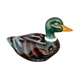 Terrine or table pot Duck earthenware signed Michel Caugant