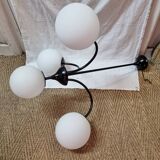 Space Age chandelier with 4 opaline spheres
