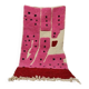 Handmade Berber rug with colourful patterns, size 100 x 200 cm.
