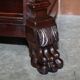 Hand-carved library circa 1900 in hardwood with Hermes statues.