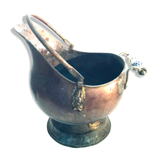 Cache pot ancient copper and porcelain