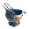 Cache pot ancien é cuivre et porcelaine