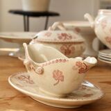 Antique sauceboat made of red ironstone, Lunéville model Lucien.