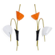 Pair of Mid-Century orange and white Arum wall sconces, Italy, 1950s