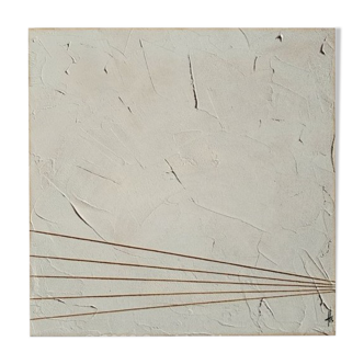 Tableau peinture abstraite minimaliste "brut" fait main